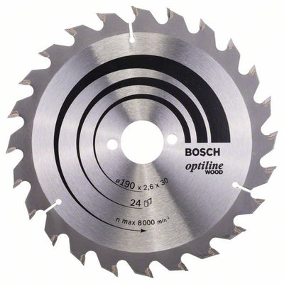 HM-Kreissägeblatt 190x2,6/1,6x30 24Z WZ Bos VE à 1 Stück Optiline Wood BOSCH 2608640615
