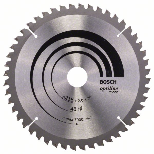 HM-Kreissägeblatt 216x2/1,4x30 48Z WZ Bosch VE à 1 Stück Optiline Wood f.Kappsägen 2608640432