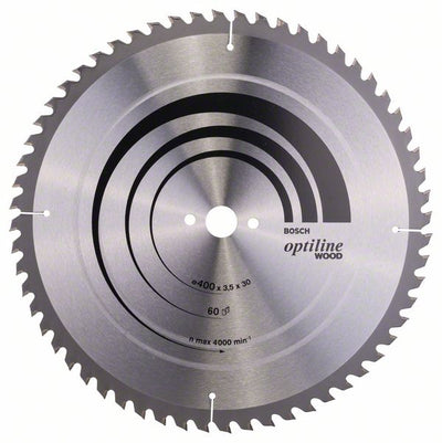 HM-Kreissägeblatt 400x3,5/2,5x30 60Z WBosch VE à 1 Stück OptilineWood f.Tischsägen 2608640675
