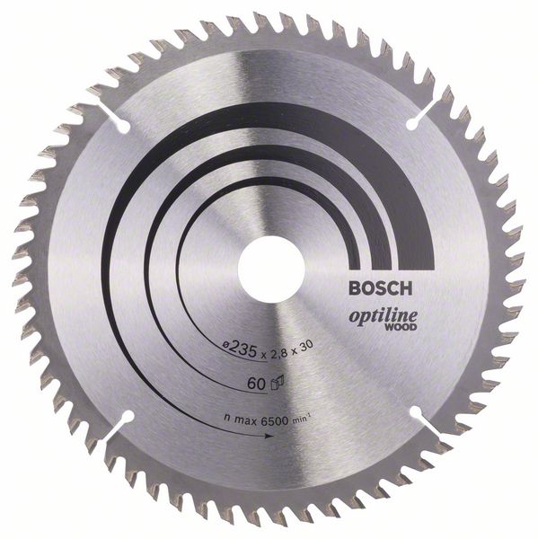HM-Kreissägeblatt 235x2,8/1,8x30 60Z WZ Bos VE à 1 Stück Optiline Wood BOSCH 2608641192