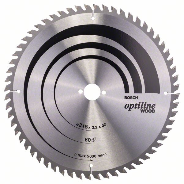 HM-Kreissägeblatt 315x3,2/2,2x30 60Z WBosch VE à 1 Stück OptilineWood f.Tischsägen 2608640651