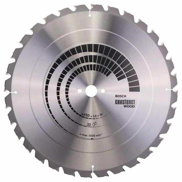 HM-Kreissägeblatt Nagelf. 450x3,8/2,8x30 32Z HB Bos VE à 1 Stück Construct Wood BOSCH 2608640694