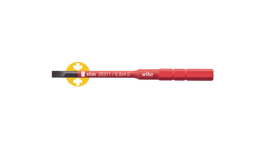 Schraubendreher-Bit Wiha SlimBit VDE; SL4; 75 mm