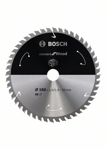 HM-Kreissägeblatt 160x1,5/1x20 48Z WZ Bosch VE à 1 Stück Standard Wood f Akkusägen 2608837678