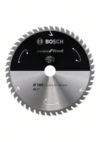 HM-Kreissägeblatt 160x1,5/1x20 48Z WZ Bosch VE à 1 Stück Standard Wood f Akkusägen 2608837678