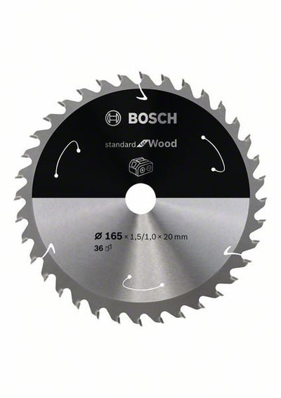 HM-Kreissägeblatt 165x1,5/1x20 36Z Bosch VE à 1 Stück Standard Wood f Akkusägen 2608837686