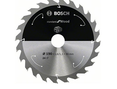 HM-Kreissägeblatt 190x1,6/1,1x30 24Z Bosch VE à 1 Stück Standard Wood f Akkusägen 2608837708