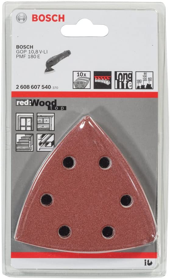 Schleifblatt-Set K60/80/120/180/240 Bosch 10-teilig Expert for Wood and Paint 2608607540