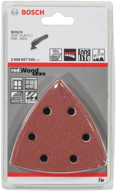 Schleifblatt-Set K60/80/120/180/240 Bosch 10-teilig Expert for Wood and Paint 2608607540
