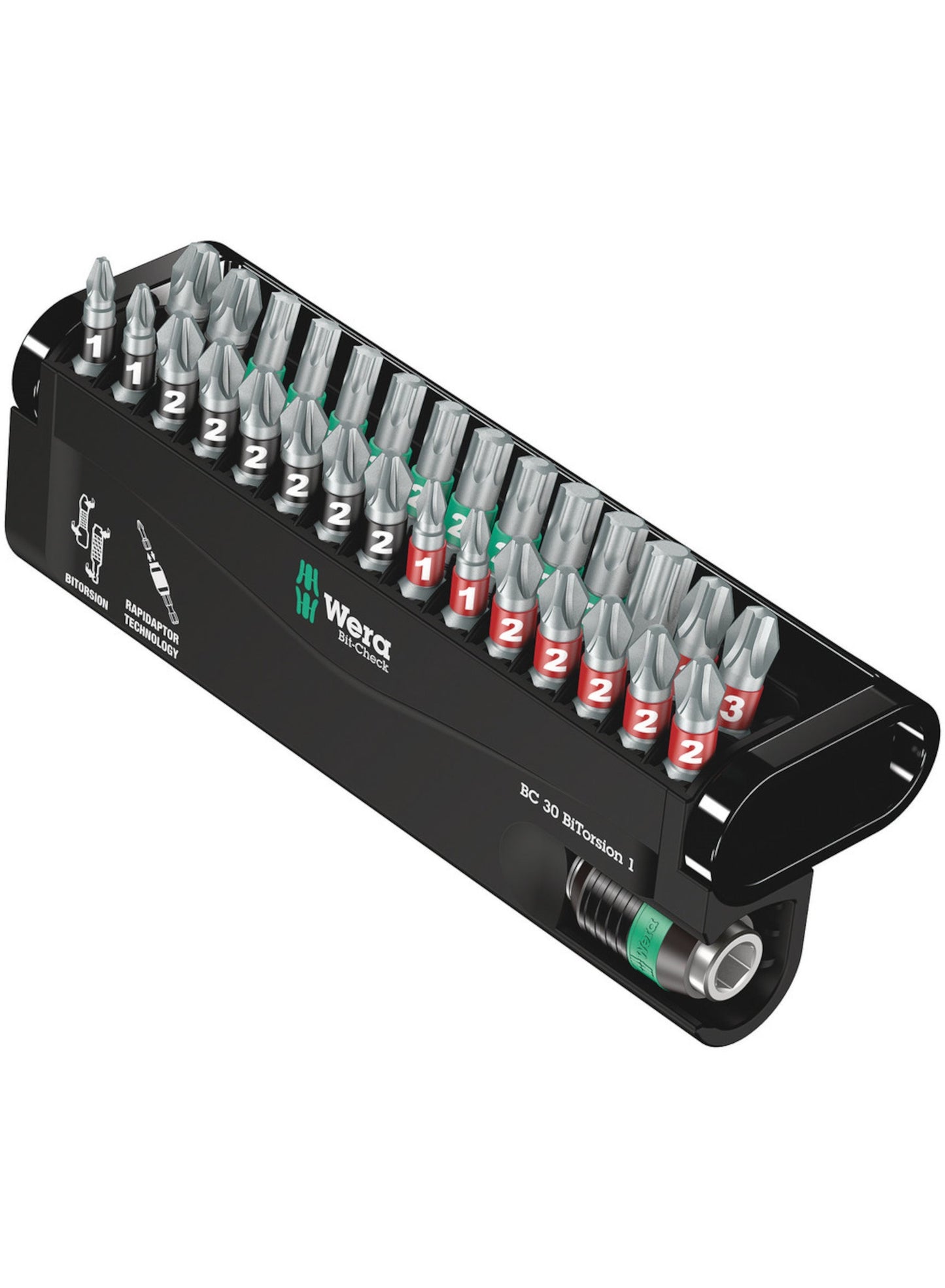 Wera Bit-Check 30 Bit-Zubehörset für Schraubendreher, Bits: 1 (Sechskant), PH (Puls), PZ (Zirkonia), TX (30 Stück)