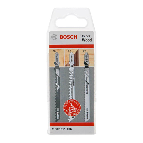 Stichsägeblatt-Set Bosch 15-teilig für Holz 2607011436