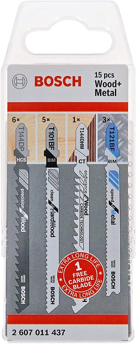Stichsägeblatt-Set Bosch Holz/Metall; 15 Stück