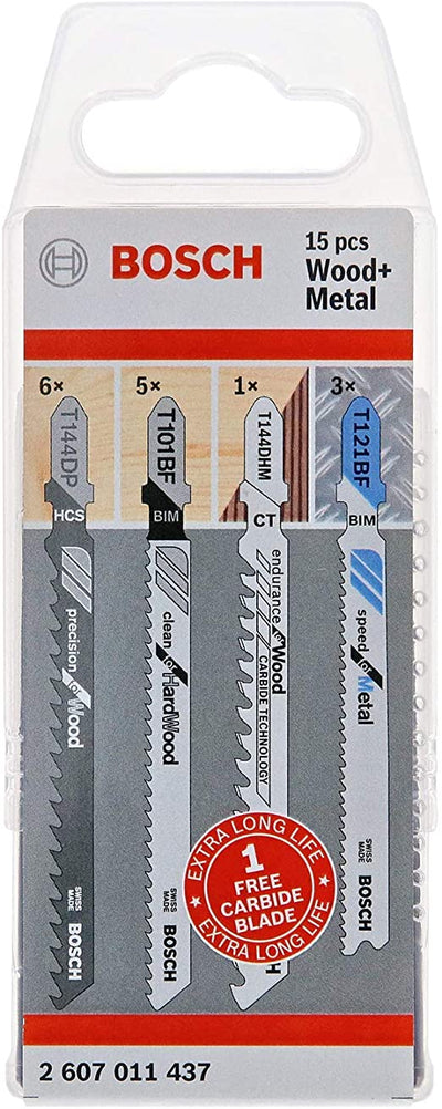 Stichsägeblatt-Set Bosch Holz/Metall; 15 Stück