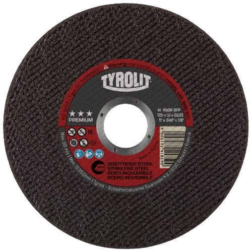 Trennscheibe INOX PREMIUM 125 x 1,0 mm gerade Tyrolit T34332803