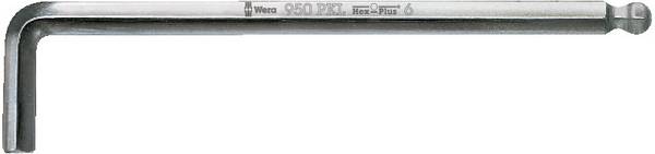 Winkelschraubendreher vernickelt mit Kugelkopf 4mm Wera WE0WE05022058001