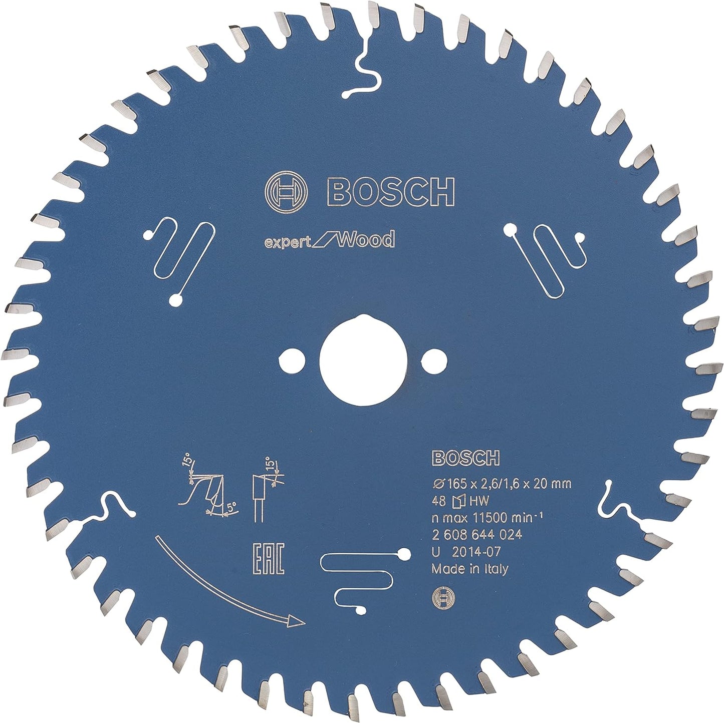 HM-Kreissägeblatt 165x2,6/1,6x20 48Z WZ Bos VE à 1 Stück Expert for Wood 2608644024