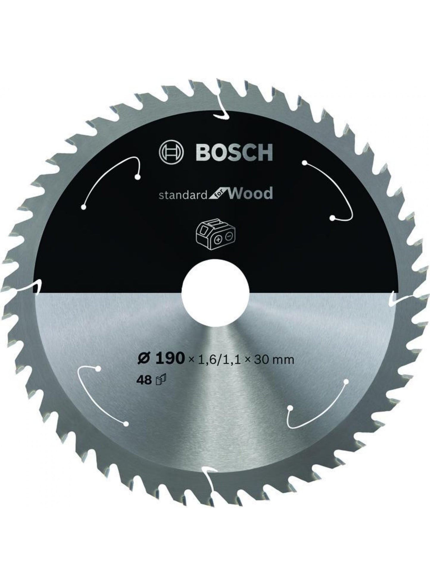 HM-Kreissägeblatt 190x1,6/1,1x30 48Z Bosch VE à 1 Stück Standard Wood f Akkusägen 2608837710