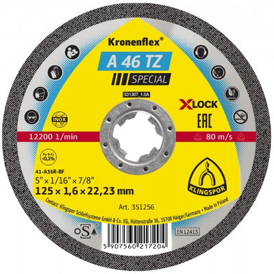Trennscheibe A46TZ X-LOCK 115x1,6mm gera. Klingspor 351257_KLING