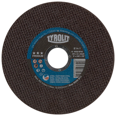 Trennscheibe 2in1 PREMIUM 125x1,0 mm gerade Tyrolit für Stahl/VA Tyrolit T34332792