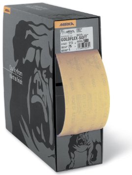 Schleifpapier-Rolle Mirka GoldFlex Soft 2912707015; 115mmx25 m; P150