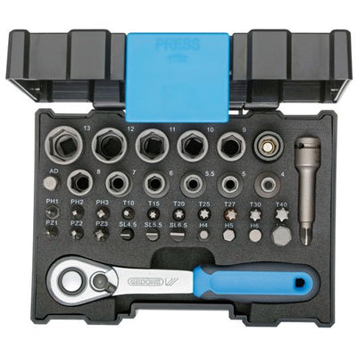 Gedore Steckschlüsselsatz 2998211; 1/4 Zoll; 35 Stück