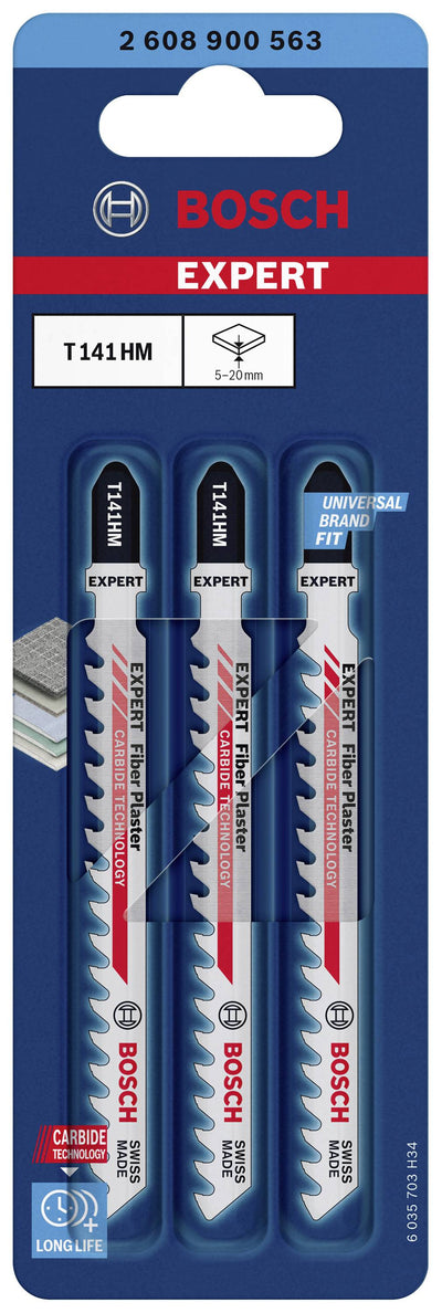Stichsägeblatt EXPERT T 141 HM Bosch VE à 3 Stück Fiber Plaster 2608900563