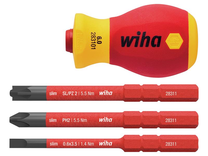 Stubby-Satz VDE 4-teilig slimVario Wiha 4010995412302_EANFIX