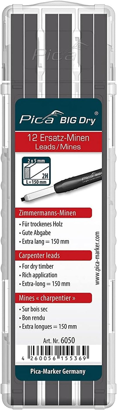 Minen-Set für Zimmermanns-Bleistift BIG Dry Zimmermann Graphit 2H Pica 4260056155369_EANFIX