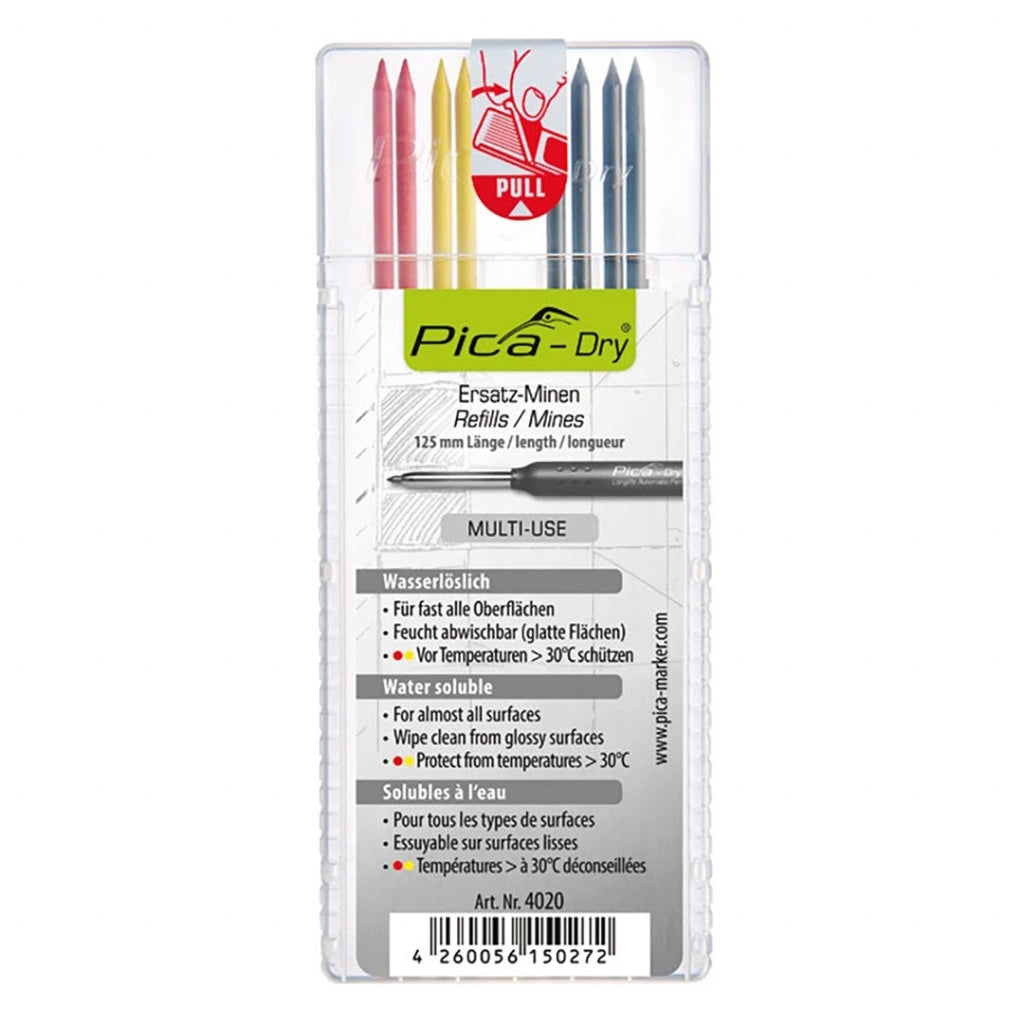 Minen-Set für Tieflochmarker Pica-Dry Graphit, gelb, rot Pica 4020
