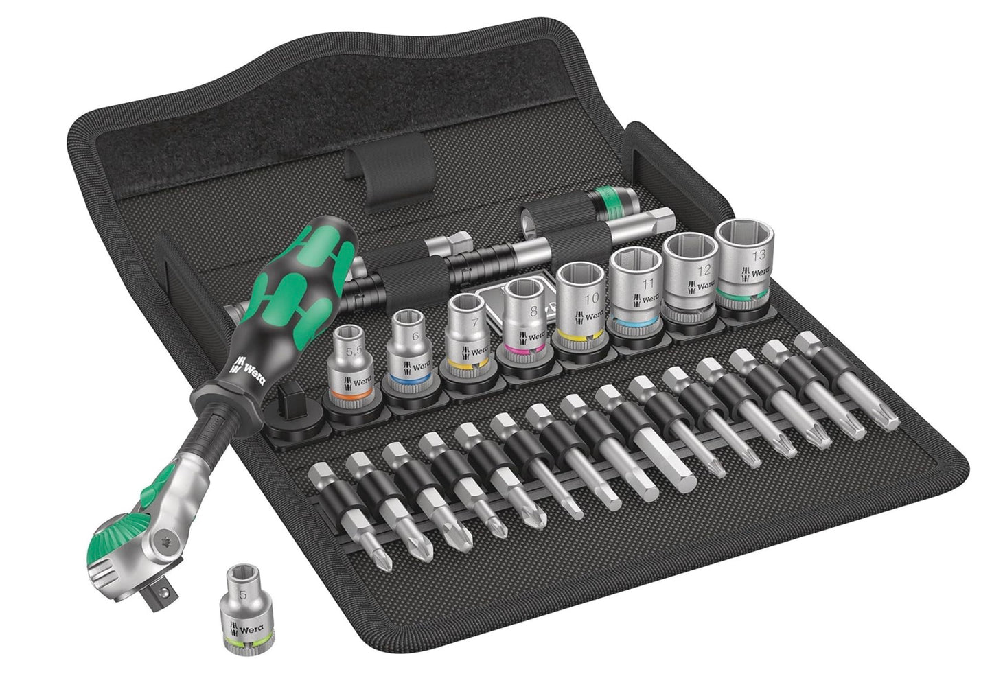 Steckschlüssel-Garnitur 1/4" ZYKLOP push 28-teilig Wera WE0WE05004017001