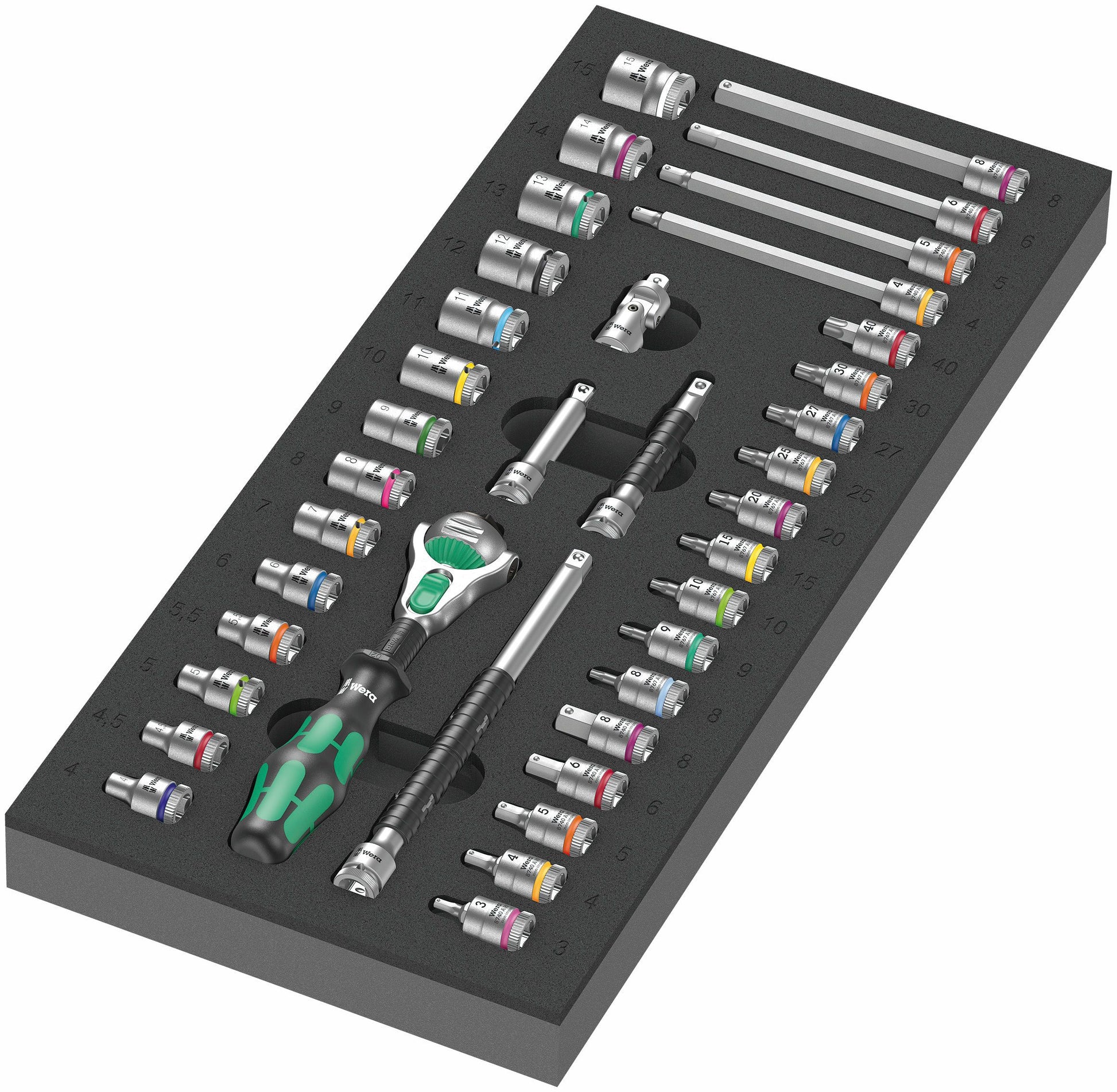 Ratschenset Wera WE05150110001; 1/4"; 37-teilig + Steckschlüsselsatz