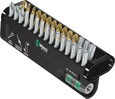Schraubendreher-Bit-Set Wera WE05057433001; Bit-Check 30 Holz 1; 30-teilig; + Halter