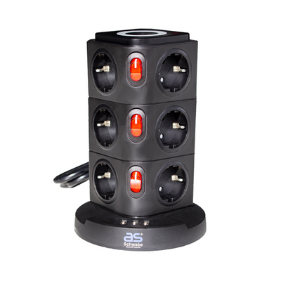 Verlängerungskabel AS-Schwabe 18222; 3 USB; 5W; IP20