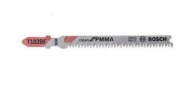 Stichsägeblatt T 102 BF Bosch VE à 5 Stück Clean for PMMA 2608636781