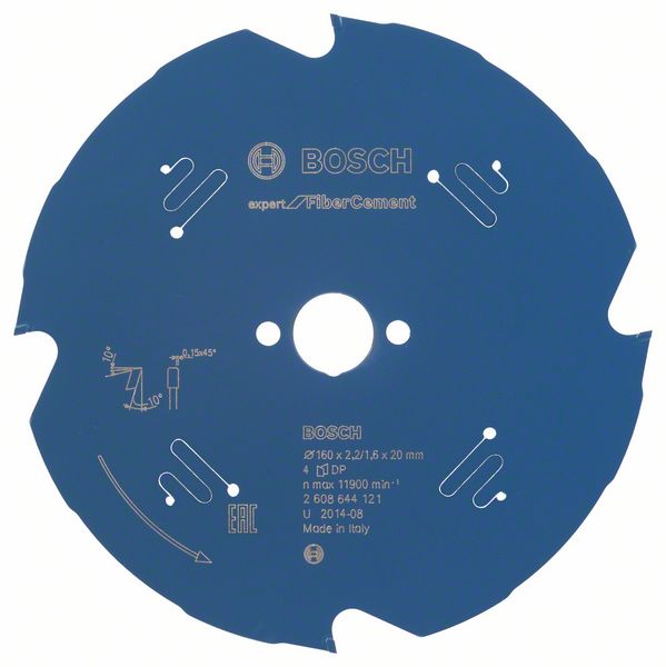 HM-Kreissägeblatt 160x2,2/1,6x20 4Z TCG Bos VE à 1 Stück Expert for Fiber Cement 2608644121